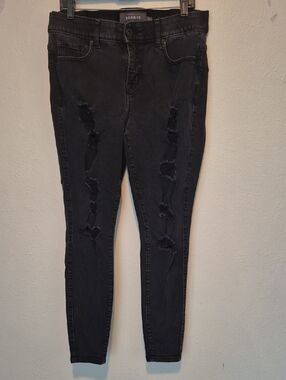 torrid Black Distressed Bombshell High-Rise Skinny Jeans
